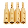 4pcs BFA Banana Plug Brass Gold Plated Open Screw Speaker