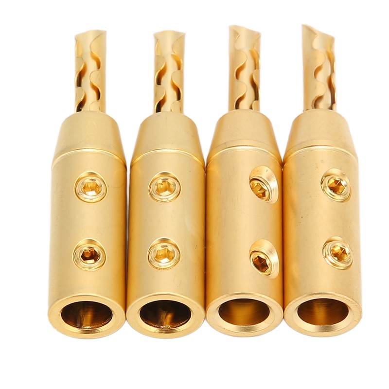 4pcs BFA Banana Plug Brass Gold Plated Open Screw Speaker