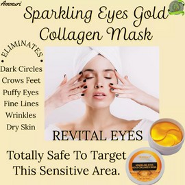 Ammuri Sparkling Eyes Gold Collagen Mask Reduces Wrinkles Puffiness Dark Circles