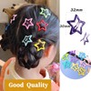 20 PCS Star Snap Hair Clips Silver Y2K 2000s Hair