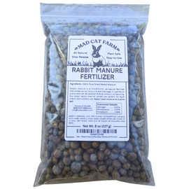 Rabbit Manure Fertilizer Pellets - All Natural Soil Amendment for Vegetable Gardens, Worm Composting, Indoor and Outdoor Potted Plants (1/2 Pound)