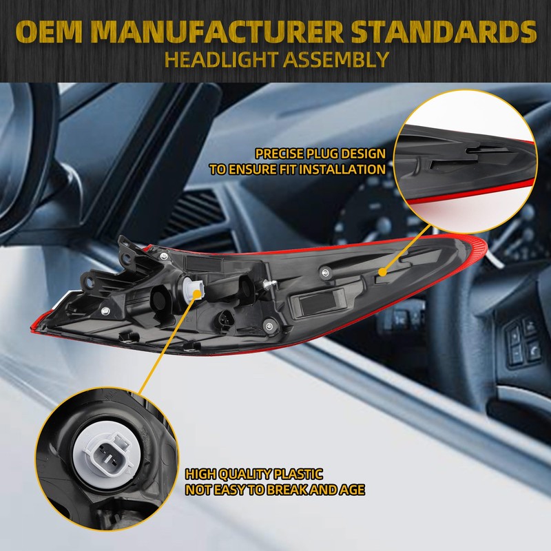 Dasbecan Left Driver Side Halogen Outer Tail Light Assembly Compatible