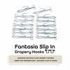 Fantasia Slip-in Drapery Hooks, 14 Pack - 3" Long, 1"