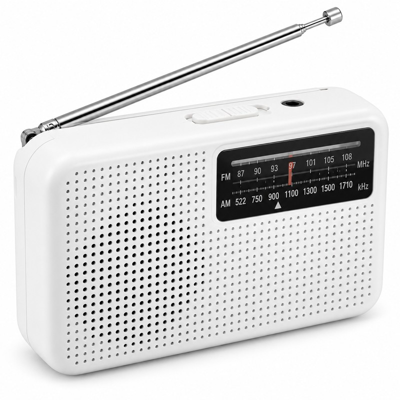 Portable AM/FM Emergency Radio – Battery-Powered Compact Radio with Telescopic