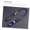 Ipetboom Natural Amethyst Crystal Pendant Necklace for Women Unique Healing