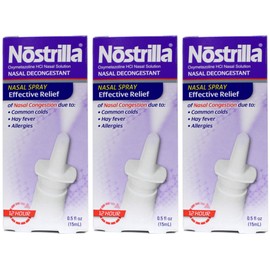 Nostrilla 12 Hour Nasal Decongestant 0.5 Oz (3 Pack) by Nostrilla
