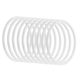 PATIKIL 2 Inch Round Dream Catcher Ring, 10 Pcs Metal Christmas Macrame Wreath Floral Rings Hoop for Home DIY Craft Wedding Wall Hanging Decorations, White