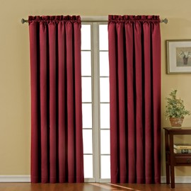 Eclipse Canova Thermal Insulated Single Panel Rod Pocket Darkening Curtains for Living Room, 42 in x 95 in, BURGUNDY