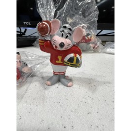 Showbiz Pizza 1986 Showbiz Pizza Chuck E Cheese Mouse #1 Football Figure 2.25" PVC New