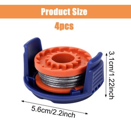 AIWMQYYF Strimmer Parts Spool Cover and Line, Blue and Orange String Trimmer Replacement Line Grass Trimmer Spool, Nylon and Plastic Replacement Strimmer Line for Mac Allister MGTP18Li，etc.