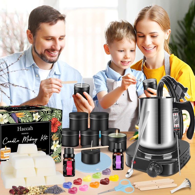 Complete Candle Making Kit With Wax Melter, Candle Making Supplies,