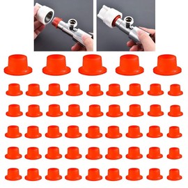 50PCS Leak-Proof Sealing Gasket for Faucet, Leak-Proof Silicone Plug for Faucet Triangle Valve, Silicone Washer to Prevent Leakage and Dripping Replaces Pipe Sealing Rings Teflon Tape (50PCS, Red)