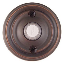 Emtek 2400 2-3/4" Diameter Regular Style Brass Lighted Doorbell Rosette, Flat Black
