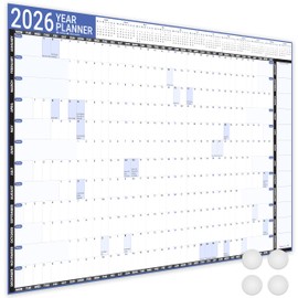 Giftinghouse Wall planner 2026 A1 Laminated - Ideal Size (59.4 x 84.1 cm) - Full Year to View Wall Calendar uk with mount stickers for home, office, school - Made in the UK