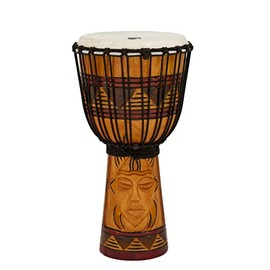 Toca TODJ-10TM Origins Series Rope Tuned Wood 10-Inch Djembe - Tribal Mask