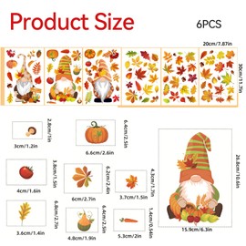 93 Stück Fensterbilder Herbst,Herbstdeko Fenster,Deko Aufkleber Herbstblätter,Selbstklebend Fensterdeko Sticker,Thanksgiving Fensterbild Fenstersticker,Filz Wichtel Bilder,Dekoration Wiederverwendbar