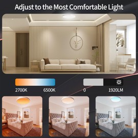 DoHome Smart LED Ceiling Lights RGBCW Color Changing Ceiling Light Work with Alexa Google Home Flush Mount Ceiling Lamp 24W Time Scheduler Dimmable for Living Room, Bedroom