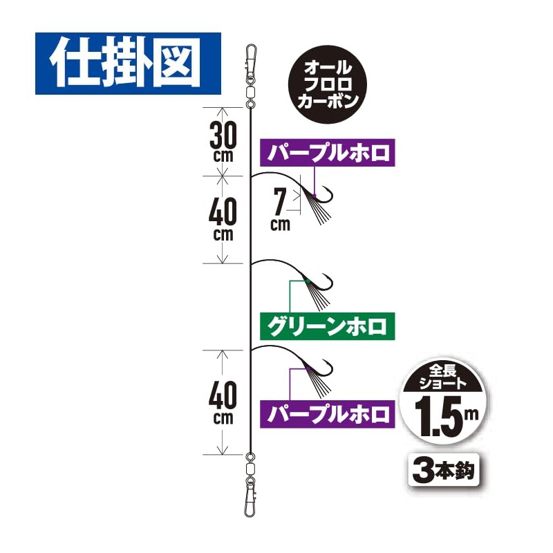 Hayabusa SS442 Lure Tackle Drop Tightening Bait Purple & Green