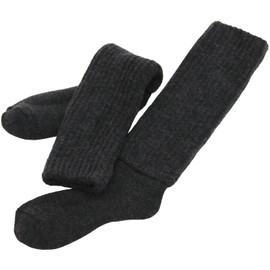 Hiorie Cold Socks, Warm, Double Knitting Socks, High Socks, Made in Japan, heather charcoal