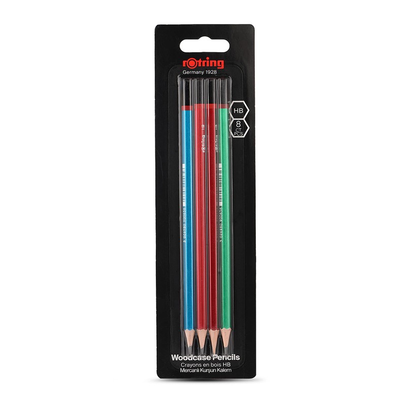 rOtring Set of 4 Wood case Pencils HB : Blue