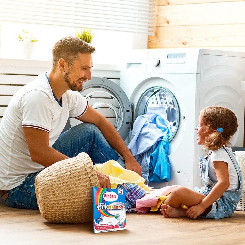 Binbata Color Grasper for Laundry 76 Count, Fragrance Free Dye