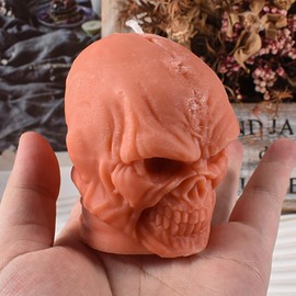 Skull Head Candle Mold Skull Candle Mold Ghost Head Mold Skull Resin Casting Mold Resin Making Molds Silicone Mold for Candle Home Decorate Mold 3D Animal Mold Candle Making Mold