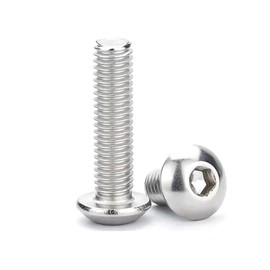 M6-1.0 x 100mm Button Head Socket Cap Screws, Stainless Steel 304, Full Thread, Allen Socket Drive, Heavy Duty Machine Hexagon Screw Drive 10 PCS