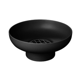 blomus MIYABI Ceramic Vase - Low Profile with Flower Grid (Black)