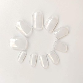 enForten 500pcs Clear Short Square Full Cover Fake Nails Tips Artificial Acrylic False Nails For Women Nail Salons & DIY Nail Art Manicure Decoration