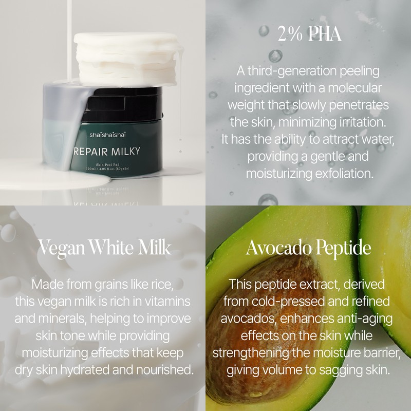 shaishaishai [shaishaishai]Repair Milky Skin Peel Pad 120ml (60 pads)