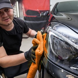 Towelogy X04 Large Car Drying Towel Microfibre Edgeless 550gsm Super Absorbent 60x40cm (24x16in) Lint Free Detailing Cloth (1, Orange)