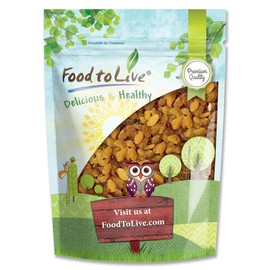Food to Live California Jumbo Golden Raisins, 5 Pounds – Seedless, Sun-Dried, No Added Oil, No Added Sugar, Kosher, Vegan, Raw, Bulk