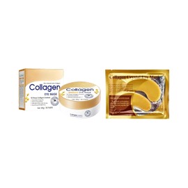 Parches de Colágeno para Ojos, Mascarilla Antiedad, Antiarrugas y Ojeras, 30 Pares Para Ojeras + 1 Par de Oro Gold 24k Dorado, Para Día y Noche