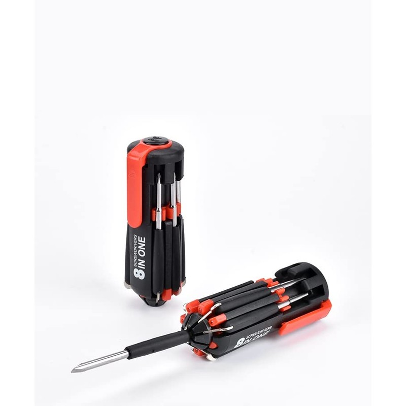 XUNDE Portable Multi-purpose Screwdriver,8 in 1 Multi-function Screwdriver Set with