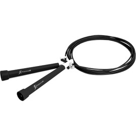 ProSource Fit Speed Jump Rope 3m Adjustable Length, Super Fast Turning for Crossfit, Cardio, Boxing, Black