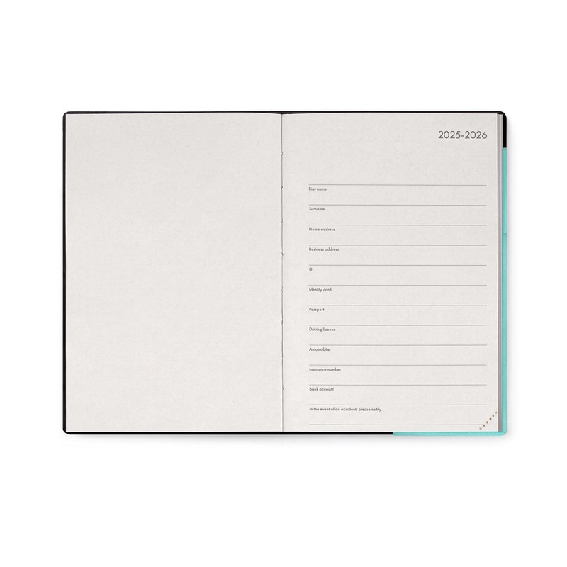 Legami - Daily Diary 2025-2026, 16 Months Medium, Aquatic Awe,