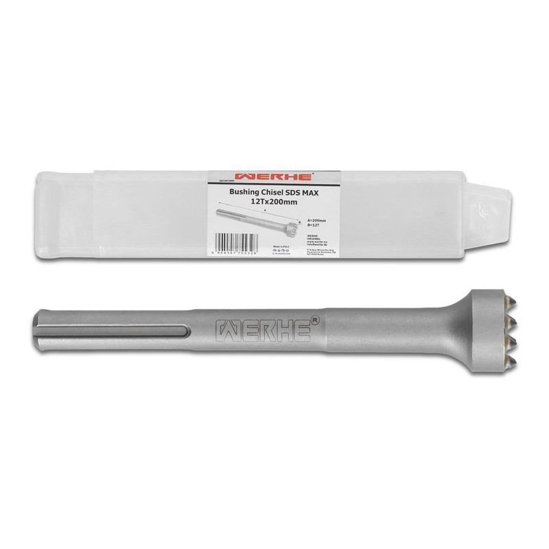 WERHE® SDS MAX bush hammer chisel 12 teeth 200mm long,