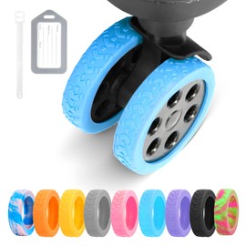 DIGIGRE Luggage Wheel Covers, 8 PCS Silicone, 2-2.6 inches, 8-Spinner Wheels, Wear-Resistant, Anti-Noise, Blue