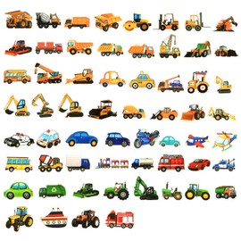 120pcs Kids Car and Truck Stickers, Transportation Stickers Waterproof Vinyl Engineering Vehicles Stickers Decals for Water Bottles Laptop Suitcase Boys Girls DIY Crafts Party Gifts Supplies