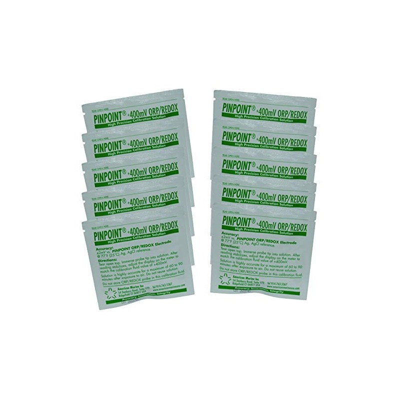 Pinpoint High-Precision +400mV ORP/REDOX Calibration Fluids Set (Buffer Solution), 10