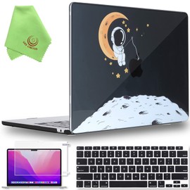 UESWILL Compatible with 2022-2024 MacBook Air 13 inch M2 M3 Case A2681 A3113 with 13.6" Liquid Retina Display, Hard Shell Case + Keyboard Cover + Screen Protector, Astronaut B