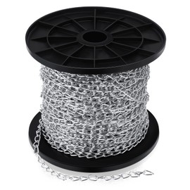 Yaocom 200 ft Jack Chain Galvanized Steel Hanging Chain Link Chain Silver Chain Roll Chain Spool Metal Light Fixture Chain for Bird Feeders, Overhead Lights, Artworks, Flowerpots