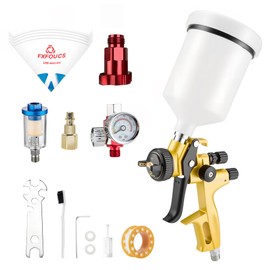 Professional HVLP Ultimate Atomization Paint Sprayer Kit, 1.3mm Nozzle – High-Efficiency & Low-Overspray for Automotive, Furniture, House Finishing & Industrial Coating(Golden, 1.3mm)