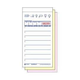 National Checking Company Carbonless Waitrpad Paper - 3 Part White, 8 Line, 3.40 x 6.75 inch - 2500 per case.