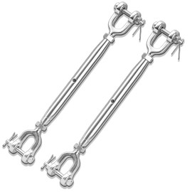 1/4 Turnbuckle, Stainless Steel Turnbuckle, 2PCS 1600lbs Load M8 Jaw and Jaw Turnbuckle, Turnbuckle for Cable Wire Rope Tension, Closed Body Marine Turnbuckle Jaw, Shade Sail, Zip line Cable