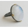 Moonstone Mixed Metal Sterling Silver Cocktail Ring US Size 7
