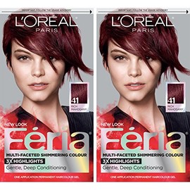 L’Oréal Paris Feria Multi-Faceted Shimmering Permanent Hair Color, 41 Crushed Garnet, Pack of 2 Hair Dye