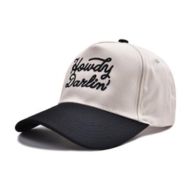 Howdy Darlin' Vintage Hat Two-Tone Funny Trucker Hat Trendy Embroidered Baseball Cap for Women Men Black