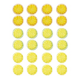 YANRU 24 pieces, lemon decoration, artificial lemons, artificial fruit, fruit decoration, lemon slices decoration, fruit decoration, decorative lemon, shop window, house party decoration, photo props