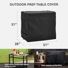 Wnanan Pizza Oven Table Cover- Heavy Duty Waterproof Cover for Pizza Oven Cart Table,Compatible with 51 inch Outdoor Utility Cart and Storage Cabinet Black